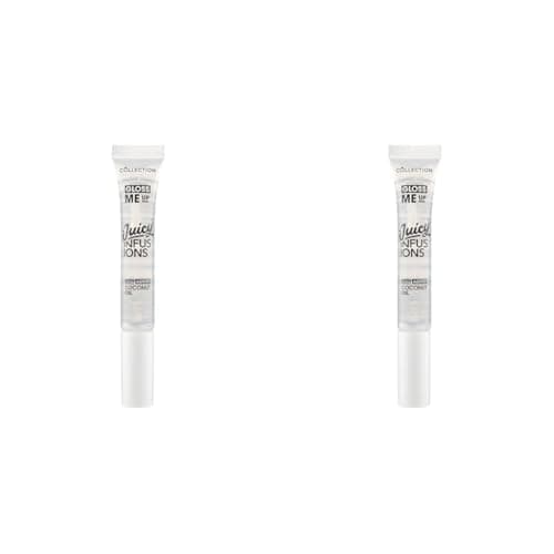 Image of Collection Cosmetics Gloss Me Up Juicy Infusion Lip Gloss, With Added Coconut Oil, Coconut Scented, 9ml, Clear (Pack of 2)
