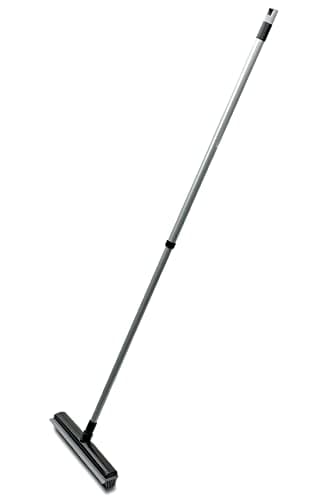 Image of Addis Rubber Broom In Metallic Grey - Perfect For Sweeping Carpets