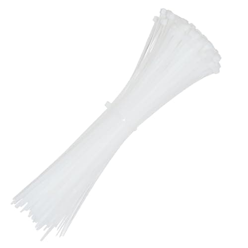 Image of EMTSEB 200 Pack of White Cable Ties, 150mm x 3.6mm Heavy Duty Self Locking Nylon Zip Ties for Home Office Garage and Workshop
