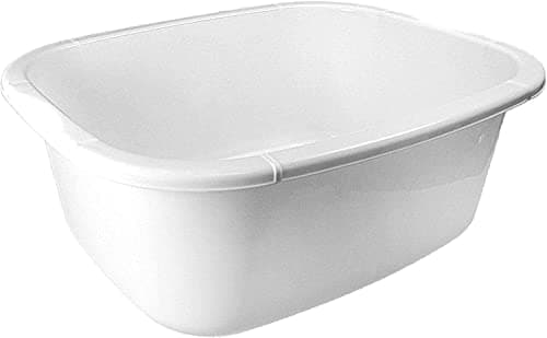 Image of 11 Litres Washing Up Bowl Rectangular Plastic Multi-Purpose Basin Mixing Sink Tidy Organizers (White)