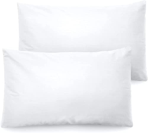 Image of Ghazlan 400 Thread Count 100% Egyptian Cotton 2 Pack Housewife Pillow Cases Covers , White Bedroom Pillowcase Pair, Long-Staple 100% Natural Cotton Standard Cases for Sleeping,50cm x 75cm approx.