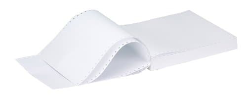 Image of Q-Connect 1-Part 60gsm Plain Micro-Perforated Listing Paper (Pack of 2000) C16MP, White, 11x9.5 Inches
