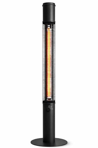 Image of Field & Flame Carmanah Electric Patio Heater 1500W – Freestanding Tower Outdoor Heater with 2 Heat Settings, Carbon Fibre Element & Tip-Over Protection – Black