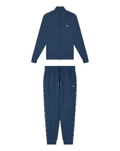 Image of Emporio Armani Men's TERRY FULL ZIP TRACKSUIT SET Blue M