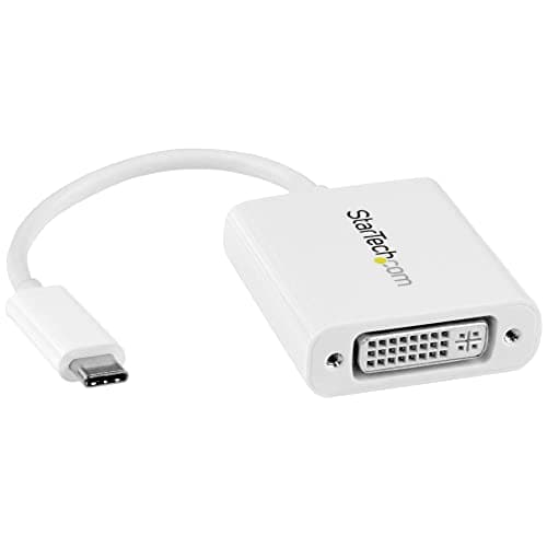 Image of StarTech.com USB C to DVI Adapter - White - 1920x1200 - USB Type C Video Converter for Your DVI D Display / Monitor / Projector (CDP2DVIW)