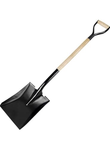 Image of Unibos | 42-Inch Heavy-Duty Square Shovel Multi-Purpose For Gardening, Digging, Snow Removal, Builders Shovel, Rubber Grip Strong Handle