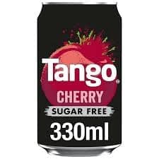 Image of Tango0 Sugar Free Mixed Flavours | Cherry, Mango, Apple, Orange & Dark Berry | Fizzy Drink for Parties, Meals & Everyday Refreshment | 330ml Cans, Pack of 24 (24 x 330ml, Cherry Sugar Free)