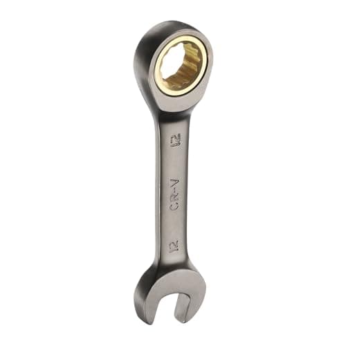 Image of sourcing map Stubby Ratcheting Wrench 12mm Metric Box and Open End Cr-Mo Steel 12-Point 72-Teeth Geared Combination Wrench Spanner for Home Auto Repair Machine Maintenance
