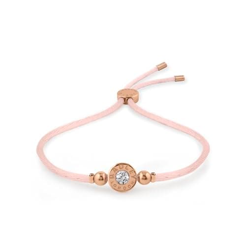 Image of RADLEY Women's Plated Stone Set Cord Friendship Bracelet (Pink)