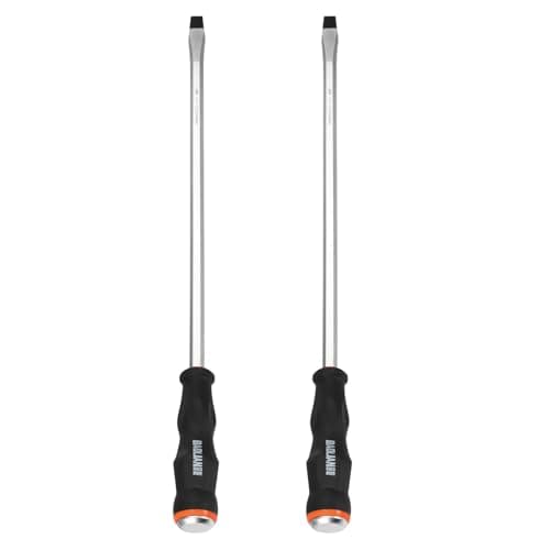Image of sourcing map 2Pcs Magnetic Slotted Screwdriver SL10 x 295mm CR-V Steel Go-Thru Flat Screwdrivers with Striking Cap for Industry and Automobile Repair