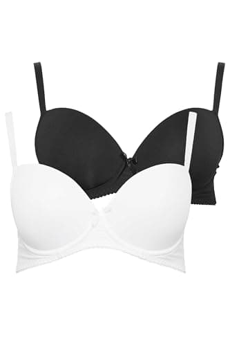 Image of M&Co 2 Pack & White Moulded T-Shirt Bra - Women's