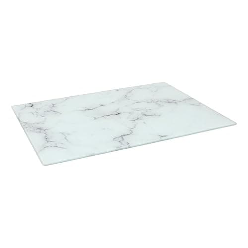 Image of Harbour Housewares Rectangle Glass Chopping Board - 40cm x 30cm - Marble - 1x Tempered Heat-Resistant Home Kitchen Worktop Saver Hob Cooker Stove Top Surface Protector Cover Cutting Boards