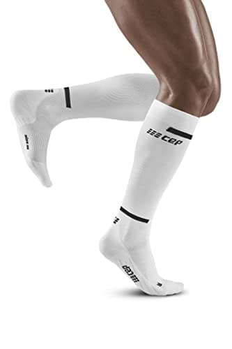 Image of CEP - THE RUN COMPRESSION SOCKS TALL for men | Long running socks in white with compression | Regenerating compression socks for men | Size IV | L