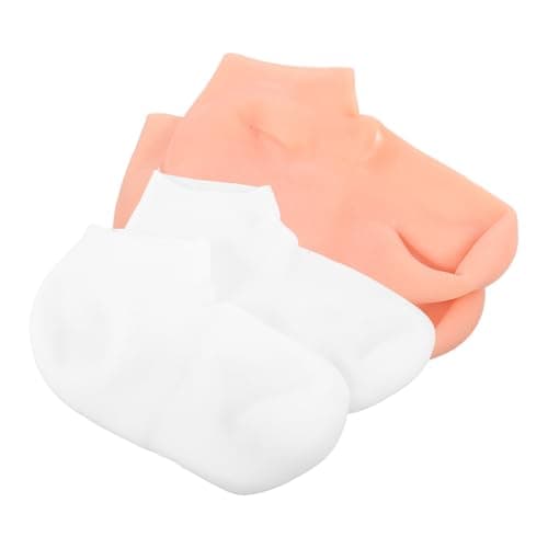 Image of UKCOCO 2 Pairs Moisturizing Socks Foot Cover Sebs Material Softens Dry Skin Heals Chapped Skin Assorted Colour Elastic Design for Long Time Wearing and Outdoor Travel Women