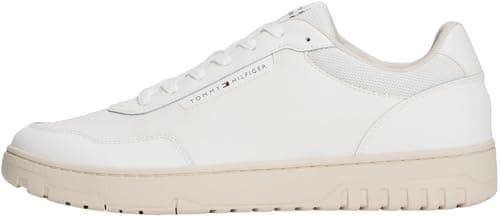 Image of Tommy Hilfiger Men’s Basket Core Low Top Cupsole Trainers, White (Ecru), 12