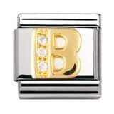Image of Nomination Classic Letter B Steel Gold and Oxide Element Only