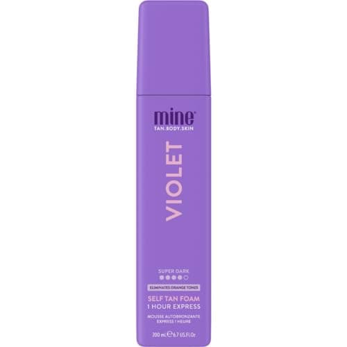 Image of MineTan Violet Self Tanning Mousse | Color Correcting Collection - 1 Hour Instant Express, Face & Body Fake Tanner, Super Rich Brown Skin Finish, For All Skintones, No Orange Tones, 200 ml