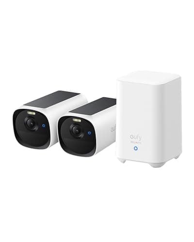 Image of eufy Security Camera eufyCam E40 2-Cam Kit (HomeBase 2) 2K Solar Security Camera Outdoor Wireless, MaxColour Night Vision, No Monthly Fee,Work With Alexa,Cameras House Security