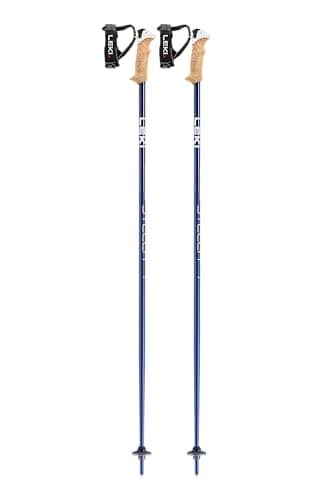 Image of LEKI Women’s Stella S Lightweight Aluminum Ski Poles for Alpine Skiing - Midnightblue Dark Metallic-White-Whitegold - 105 cm