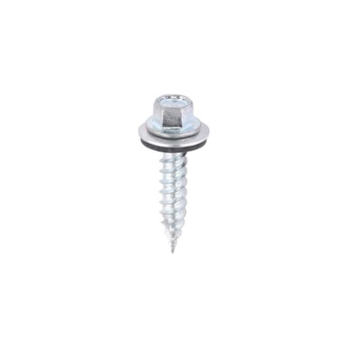 Image of TIMCO - Slash Point Screws - Hex - For Timber - Zinc - with EPDM Washer (Size 6.3 x 32-100 Pieces)