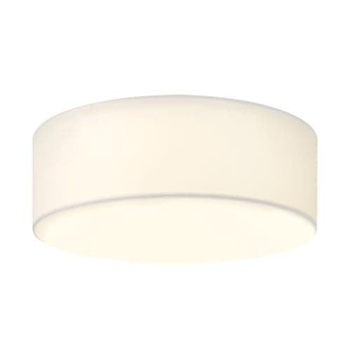Image of CALOKES 18-Inch Large Flush Mount Ceiling Light Fixture with White Fabric Shade, Modern Drum Closed to Ceiling Lighting for Living Dining Room, Bedroom, Kitchen, Foyer - Farmhouse Lamp & Chandelier
