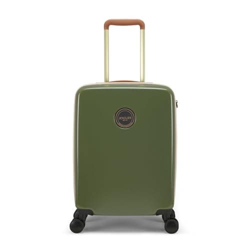 Image of Joules Heritage Collection Color Block Olive & Tan Hardside Luggage, 4 Wheel Troller Spinner Suitcase, Small Cabin Carry On 20 x 53.5 x 37 cm