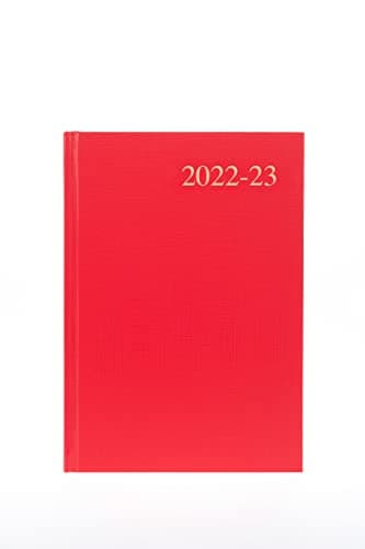 Image of Collins Essential A5 Week to View 2022-23 Mid-Year Diary - Red (ESSA53M.15-2223) - Academic Year Student Journal Planner with diary, notes and timetables
