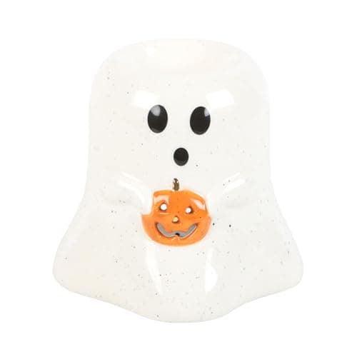 Image of Spooky Charm Ghost Oil Burner: Whimsical Halloween Decor, Aromatic Experience, Craftsmanship - Ideal for Home, Office, and Gifts
