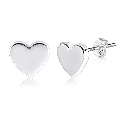 Image of ASH'S CHOICE Sterling Silver Heart Stud Earrings - Tiny, Hypoallergenic, Perfect for Women, Girls & Kids