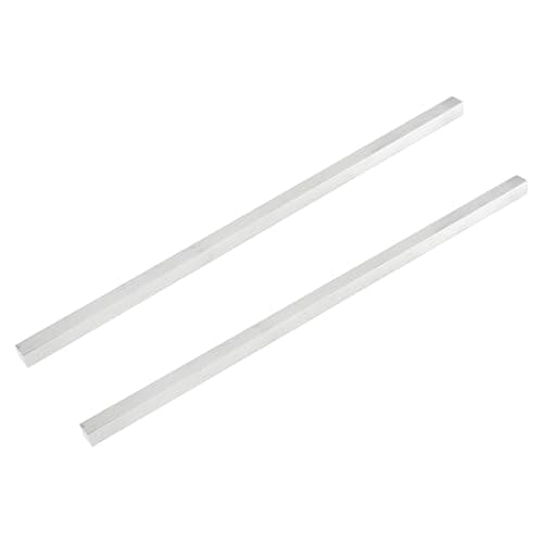 Image of sourcing map 2 Pcs Square Aluminum Flat Bar, 1/2" (12mm) Thick x 1/2" (12mm) Width x 12" (305mm) Long 6061 Aluminum Flat Plate Solid New Mill Stock Silver for Industrial Building
