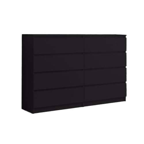 Image of WHATSIZE ENTERPRISE Large Chest of Drawers for Bedroom, 8 Drawer Black Dresser with Contemporary Design, Wide Tall Storage Cabinet for Clothes, Bedroom Furniture, Easy Assembly