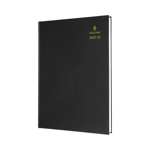 Image of Collins Standard Desk A4 Day to A Page Mid Year (Appts) FSC MIX Academic 2022-23 Diary - Black (44M.99-2223) - Student Journal Planner with diary, notes and timetables, A4 (297 x 210)