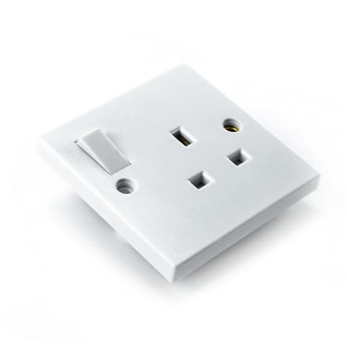 Image of Status 13A Single Gang Switched Wall Socket, 250V UK Plug Socket Faceplate, White, S1G13AWS8