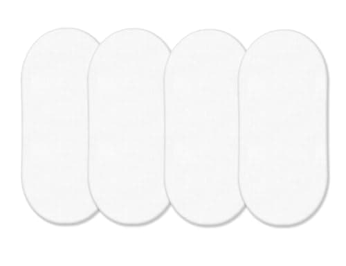 Image of 4 x Moses Basket Fitted Sheets (75 x 35 cm) | Ultra Soft, Oeko-Tex Standard 100 Certified | Antiallergic & Breathable Moses Basket Sheets (White, 75 x 35 cm)