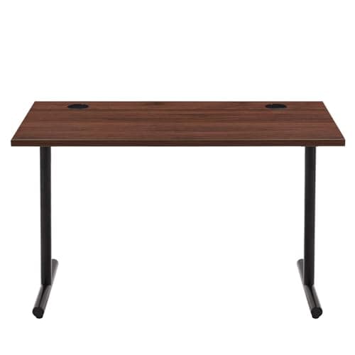 Image of Amazon Basics Office Computer Desk, Walnut Desktop and Black Frame, Rectangular, Simple Assembly, 120 x 60 x 73.6 cm