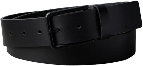 Image of Calvin Klein Men's WARMTH BUCKLE SMOOTH 35MM LV04D7047G Belts, BLACK (Black/Matte Black), 95