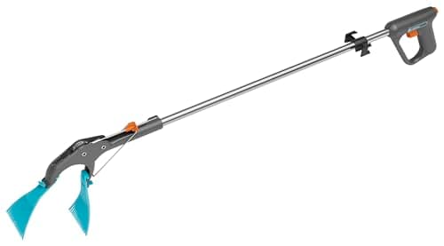 Image of Gardena 4-in-1 Grabber: ergonomic gripper, multifunctional garden tool for grabbing, spearing, raking and scraping garden waste (11700-88)