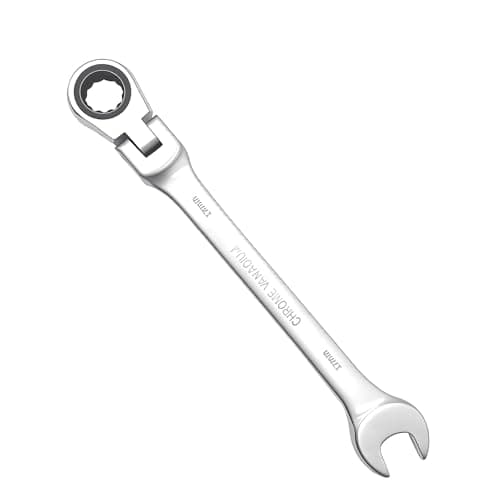 Image of Innovess 17mm Ratchet Spanner, 72-Tooth Flexible Head Ratcheting Combination Wrench, Chrome Vanadium Steel Metric Spanner with 180° Pivot Head for Automotive Repair, Plumbing, DIY & Tight Spaces
