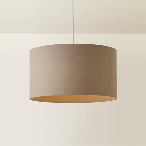 Image of ValueLights | Reni Taupe Fabric Drum Ceiling Lamp Shade (D) 45cm | Shades, Home Décor & Improvement Essential