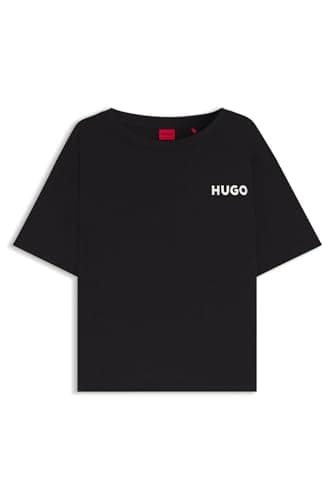 Image of HUGO Womens Unite T-Shirt Printed-Logo Pyjama T-Shirt in a Relaxed fit Black