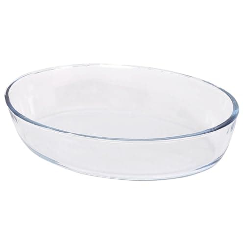 Image of Argon Tableware Oval Glass Oven Dish - 35cm x 24cm - 1x Large Deep Baking Casserole Lasagne Roasting Roaster Cooking Tray Bowl | Microwave Safe, Freezer Safe
