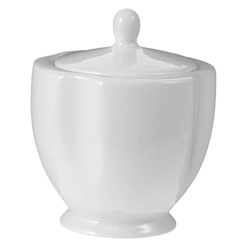 Image of BUTIFULSIC Sugar Bowl White Multi-Purpose Container for Home and Dining Room Vintage Style Ceramic with Lid 150ml Capacity Serving Candy Reusable Elegant Design