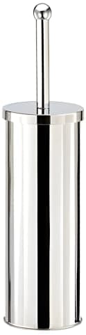 Image of Toilet Brush Holder - Stylish, Practical and Discreet. Includes leak-proof internal plastic liner for cleaning liquids, integrated lid for hygienic storage. (Stainless Steel)