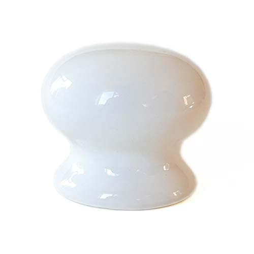 Image of French Furniture Fittings Set of 6 Ceramic Knobs White Glaze (FFF) - Kitchen Cabinet Cupboard Door knobs, Cupboard, Chest, Furniture, Drawer Handles - Vintage Shabby Chic (40mm Diameter)