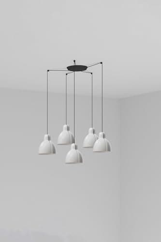 Image of Faro Venice 5 Light White Cluster Drop Pendant Lamp