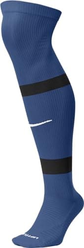 Image of NIKE Unisex U Nk Matchfit Knee High - Team 20 Socks, Royal Blue Midnight Navy (White, L UK