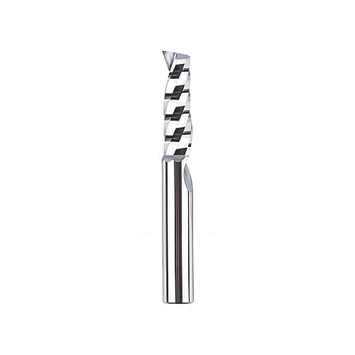 Image of SpeTool O Flute Aluminium Router Bit - 6mm Shank Spiral Single Flute End Mill for Precision CNC Milling - 22mm Cutting Length Solid Tungsten Carbide Cutter for Aluminum, Brass, Plastic and Wood