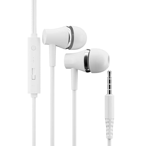 Image of Hi-Res Extra Bass Earbuds Noise Isolating In-Ear Headphones Wired Earbuds with Microphone for iPhone, iPod, iPad, MP3, HUAWEI, Samsung, Lightweight Earphones with Volume Control 3.5mm Jack Headphones