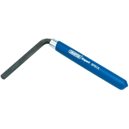 Image of Draper 7mm Brake Bar Key | Hexagon Key With Handle | Allen Key Manual Tool | 140mm Handle Hand Tools | 68425, Blue