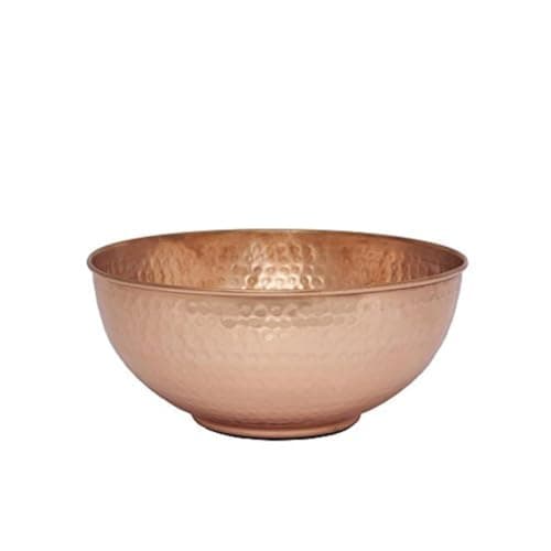 Image of GoCraft Pure Copper Mixing Bowl with Hammered Finish for Salad, Egg Beating, Decorative & Kitchen Serving Purposes - 7.5" (Medium)